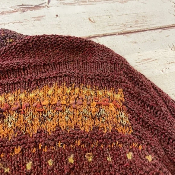 Vintage Sigrid Olsen Sport Cardigan Silk Wool Cable Knit Grandma knitted By Hand - Picture 11 of 12